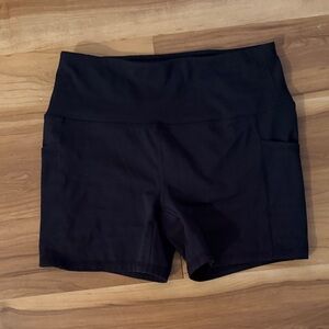 Women's Black High-Waisted Athletic Biker Shorts
